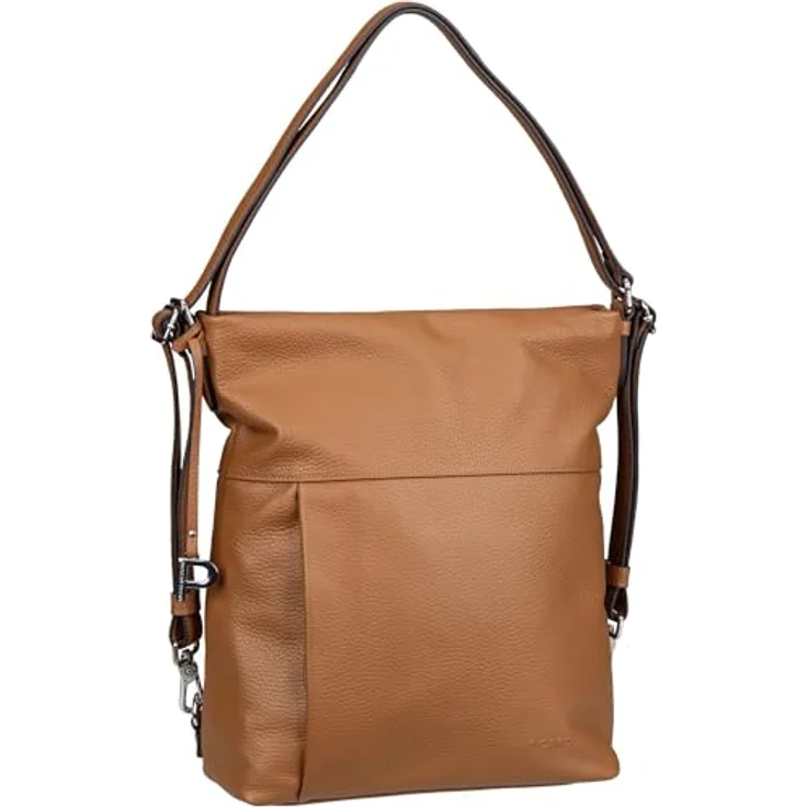 Picard Pure, 2in1 Handtasche und Rucksack aus genarbt Rindleder, Braun – Bild 1