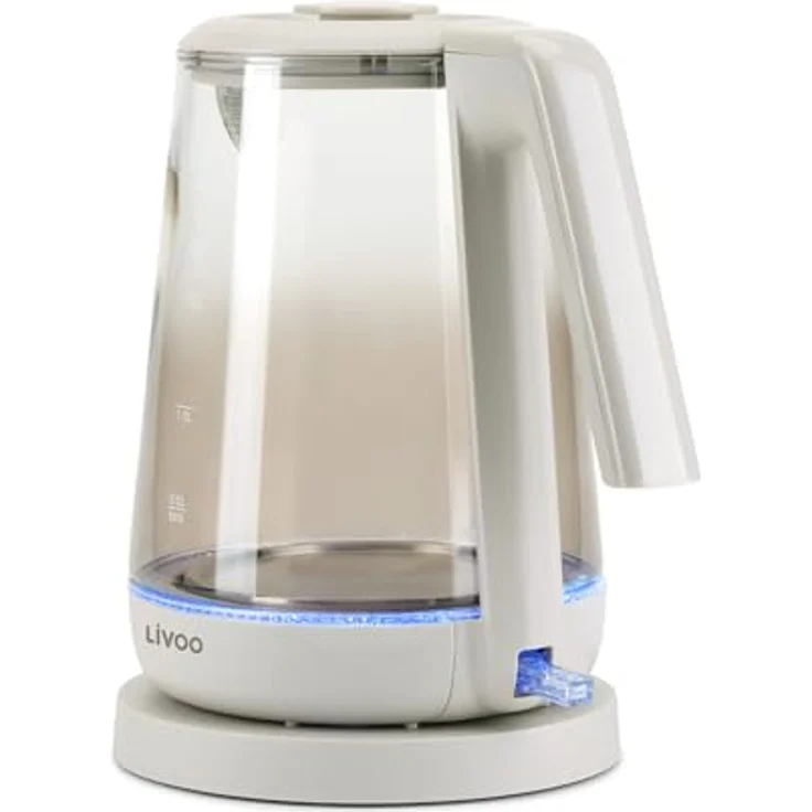 Livoo DOD216G, Wasserkocher aus Borosilikatglas, 1,7 l, 1850-2200 W, mit blauer Hintergrundbeleuchtung und Kalkfilter – Bild 3
