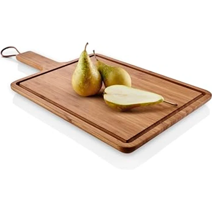 Eva Solo Nordic Kitchen Schneidebrett 32 x 24 cm, FSC-zertifiziertes Bambus mit Saftrillen zur Vermeidung von Flüssigkeitsauslaufen, natur-dunkel – Bild 4
