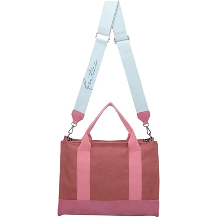 Fritzi aus Preußen Handtasche, Canvas Handtasche 40 cm, Braun, abnehmbarer Schulterriemen für Crossbody-Trageweise – Bild 2