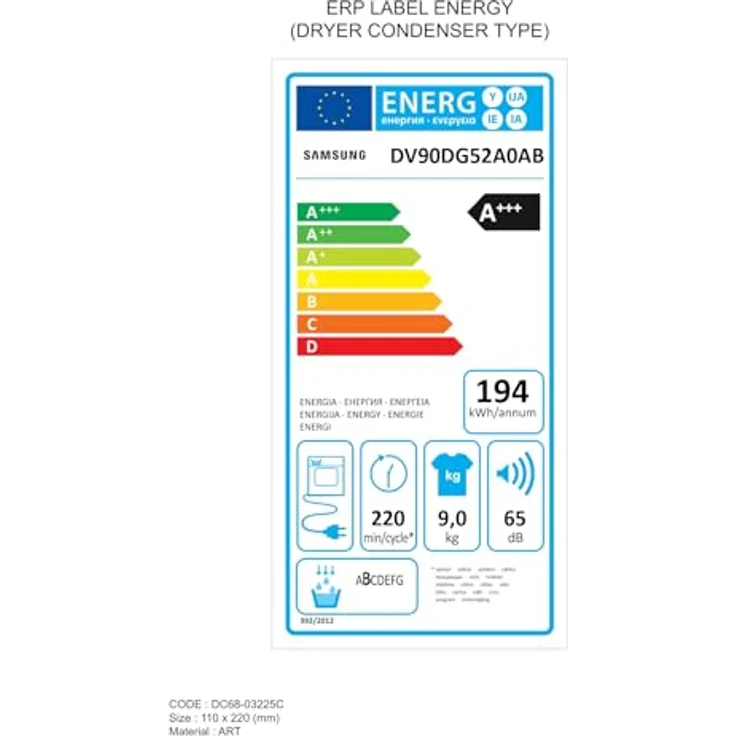 Samsung Wärmepumpentrockner DV90DG52A0ABEG, 9 kg, EEK: A+++, WiFi-SmartThings-App, Hygiene-Programm, Air Refresh, Knitterschutz, Schwarz – Bild 3