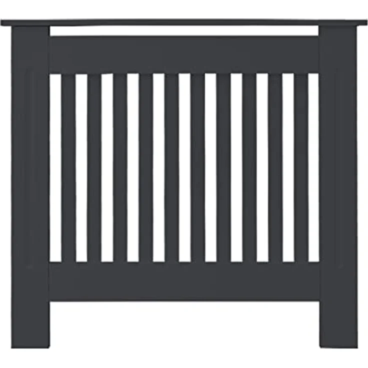ECD Germany Heizkörperverkleidung Landhausstil 78x19x82cm Anthrazit aus MDF lackiert für Schlafzimmer Wohnzimmer Heizungsverkleidung Heizkörperabdeckung Heizungsabdeckung Heizung Heizkörper Abdeckung – Bild 2