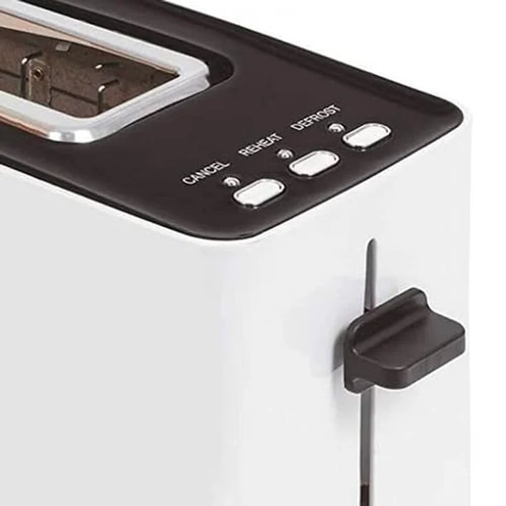 Firefox AB900 Toaster, Weiß, langer Schlitz für 2 Scheiben, 900 W, Auftaufunktion, Krümelschublade – Bild 2