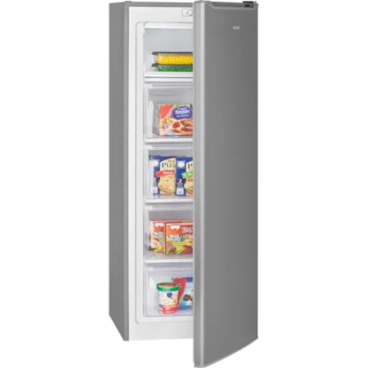 Bomann® GS 7364 inox, Gefrierschrank 143 cm mit 4 Sterne-Gefrierfach, 168L, leise, wechselbarer Türanschlag, max. -18°C
