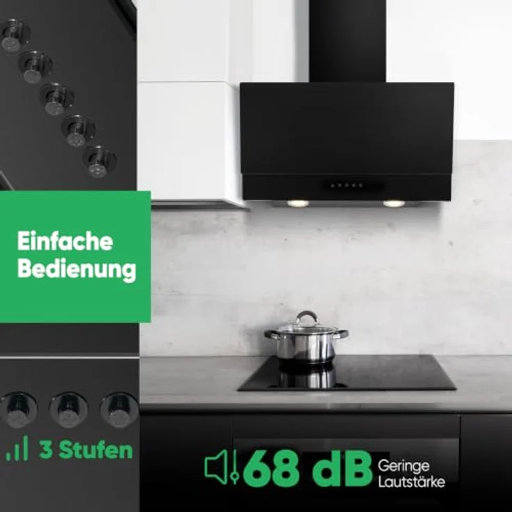 Bomann® DU 7607 G, matte Dunstabzugshaube 60 cm, leise, Umluft/Abluft, 302 m³/h, inklusive Montage-Material – Bild 7