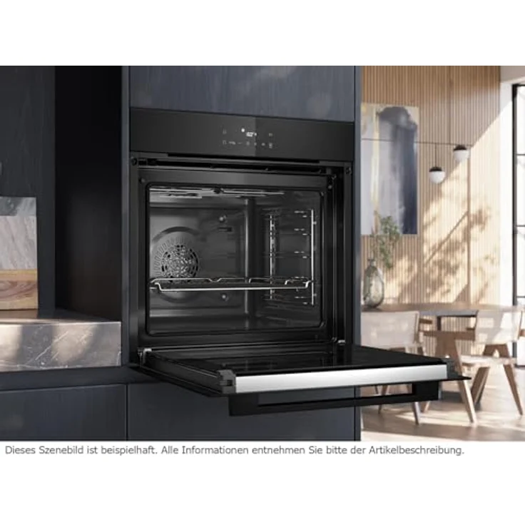 Siemens HB271ABB3, Pyrolyse Backofen in Deep Black Inox mit 5 Funktionen, Automatikprogrammen und 3D Heißluft – Bild 4