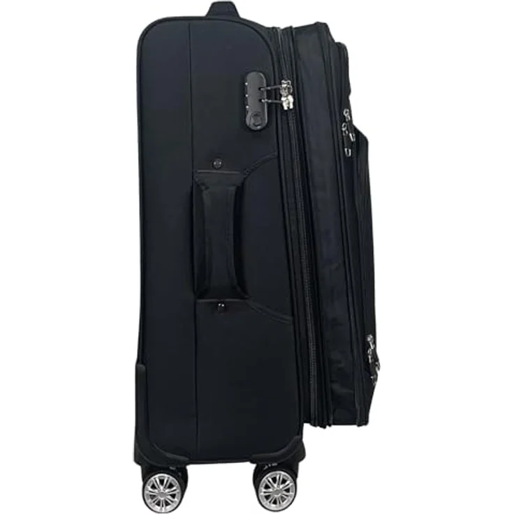 MY TRAVEL BAG Stoff Reisekoffer Trolley Erweiterbar mit Zwillingsrollen, 3er Set, Schwarz – Bild 5