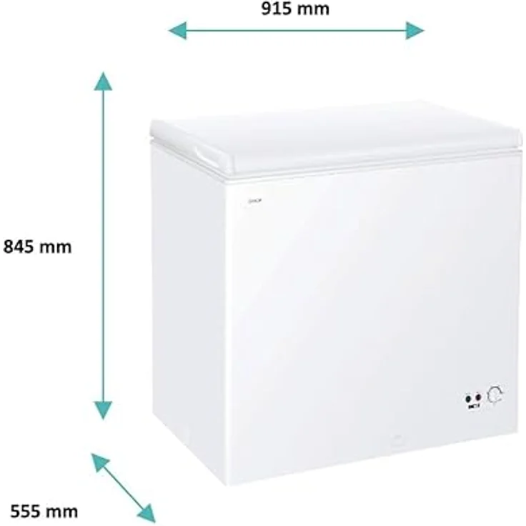 Candy CCHH 200E, horizontaler Gefrierschrank mit 196 l Lagerkapazität, statische Technologie, externe elektronische Steuerung, Temperaturanzeige, Alarm, 39 dB, Weiß – Bild 3
