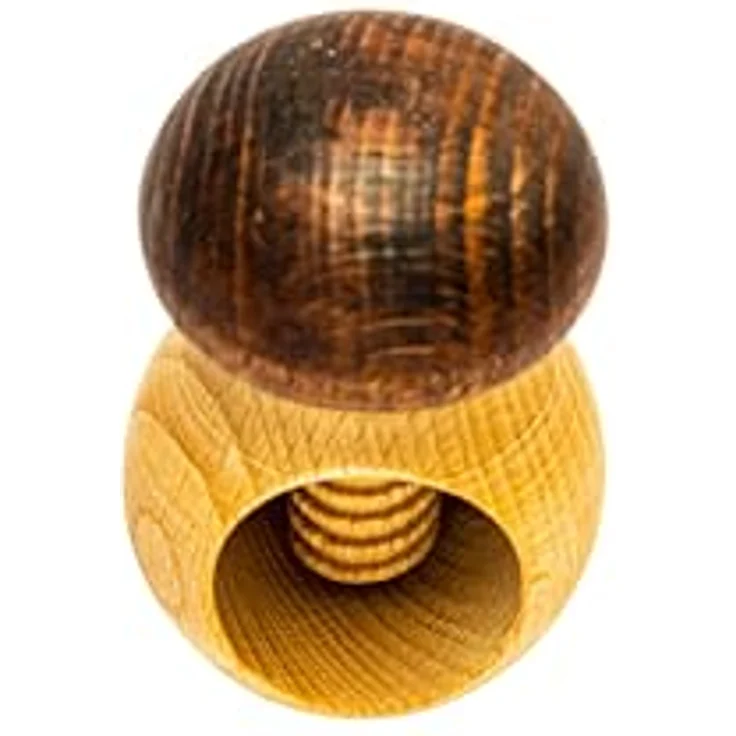 Neustanlo Nussknacker Pilz Braun, Massives Buchenholz, Schraubgewinde, Zeitloser Klassiker – Bild 4