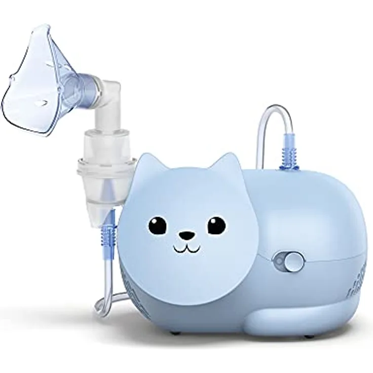 OMRON Nami Cat - kinderfreundliches Inhalationsgerät für Kinder, Inhalator zur Behandlung von Husten & Schnupfen, Bronchitis, Asthma und mehr