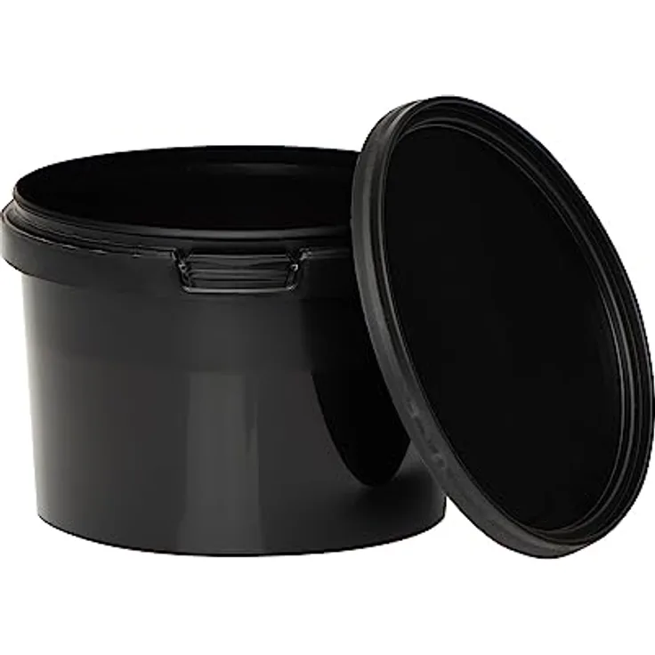 BenBow Eimer mit Deckel 0,5L Schwarz BSR- luftdicht Lebensmittelecht BRC- auslaufsicher