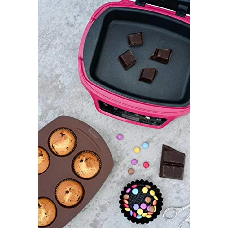 Tefal CAKE FACTORY KD8018 [Kuchenbackgerät, 5 automatische Programme, Zubehör inklusive: Rezeptbuch, Muffinform, Mini-Kuchenform, tiefe Form, für z.B. Lavakuchen, Brot, Cup Cakes, Brötchen] - Preisvergleich – Bild 6