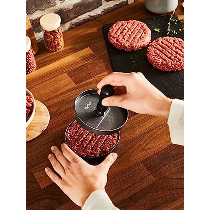 Tefal K18511 Hamburger-Presse, Aluminiumguss, schwarz/grau – Bild 4