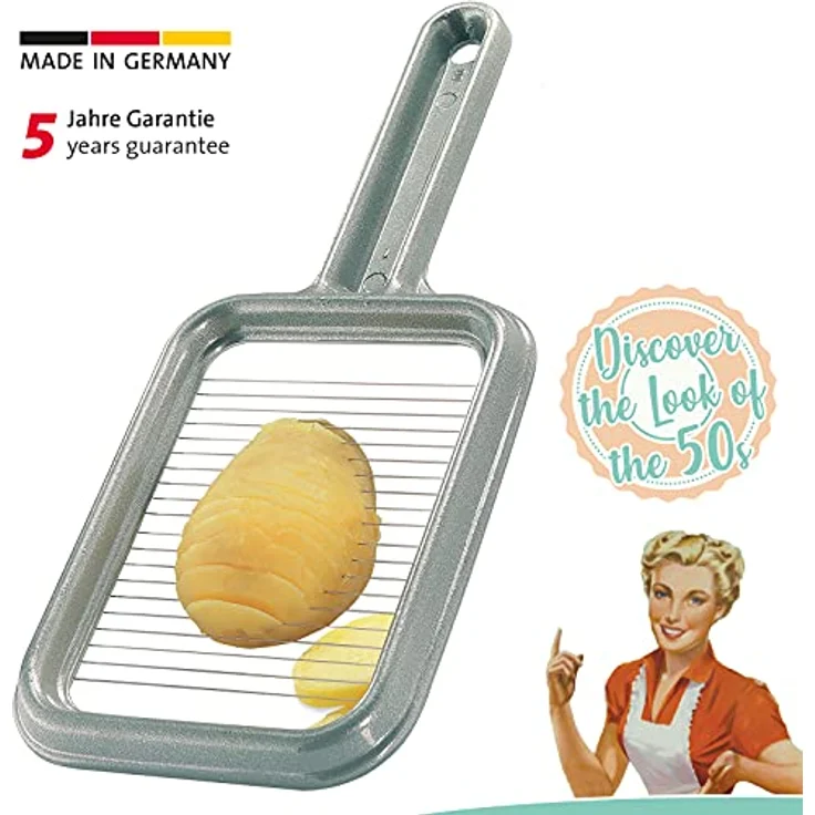 WESTMARK Gemüseschneider Rondex, Pellkartoffel- und Mozzarella-Schneider aus Aluminium, grau – Bild 2