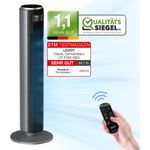 Levoit Turmventilator LTF-F362-AEUR, Standventilator mit Fernbedienung, Oszillation, 4 Modi, 15 Geschwindigkeiten, 60° neigbar, 90° horizontal, schwarz