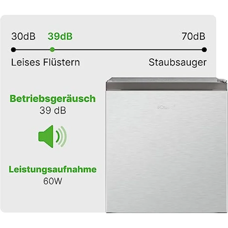 Bomann KB 7245 Minikühlschrank, freistehend, edelstahl, Energieklasse E – Bild 6