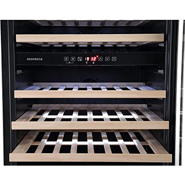Respekta Unterbau-Weinkühlschrank für 46 Standardflaschen / 129 L Nutzinhalt / 2 Temperaturzonen, je 5°-22°C / Touch Control / LED Leuchte / Wechselbarer Türanschlag / Max. 43 dB / WKSU 46-19 – Bild 3