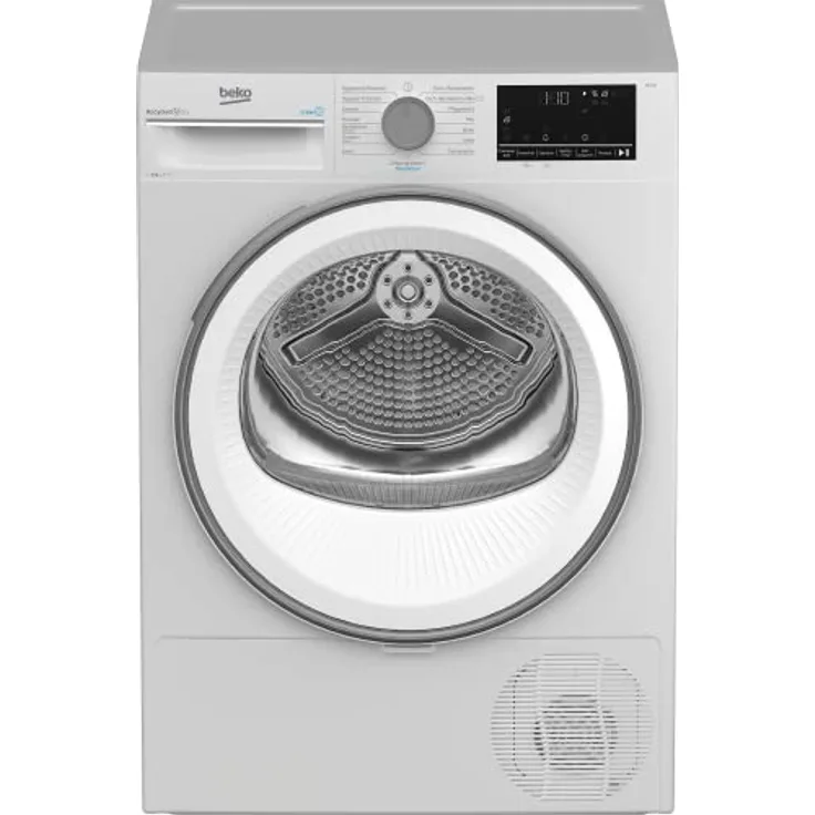 Beko B3T32491 Wäschetrockner, 9 kg, Frontlader Wärmepumpentrockner, 15 Programme, Sensortrocknung, Dampffunktion, Silent-Programm, Allergikergeeignet, Säulenfähig, Aquawave Schontrommel, Weiß - Preisvergleich