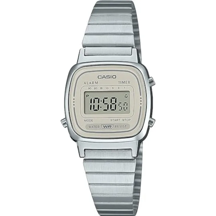 Casio Damen Digital Quarz Uhr mit Edelstahl Armband LA670WEA-8AEF