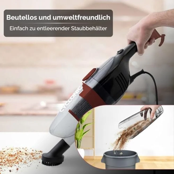 MPM MOD-39 2in1 Stiel-Staubsauger - Schwarz - Leicht - Leise - Beutellos – Bild 4