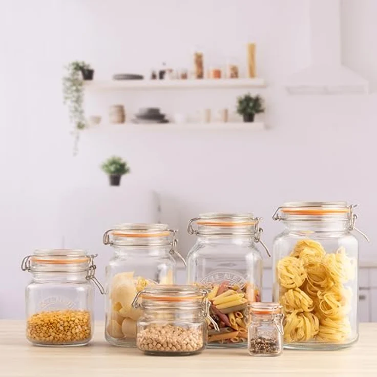 Kilner KIL Bügelverschlussglas 3l quadratisch, Einmachglas für Obst und trockene Lebensmittel, Transparent – Bild 5