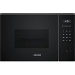 SIEMENS BE555LMB1 iQ500, Einbau-Mikrowelle mit Grillfunktion, 59 x 38 cm, 900 W, 25 L Garraum Edelstahl, Hydrolytische Reinigungshilfe, cookControl 8 Automatikrogramme, Schwarz