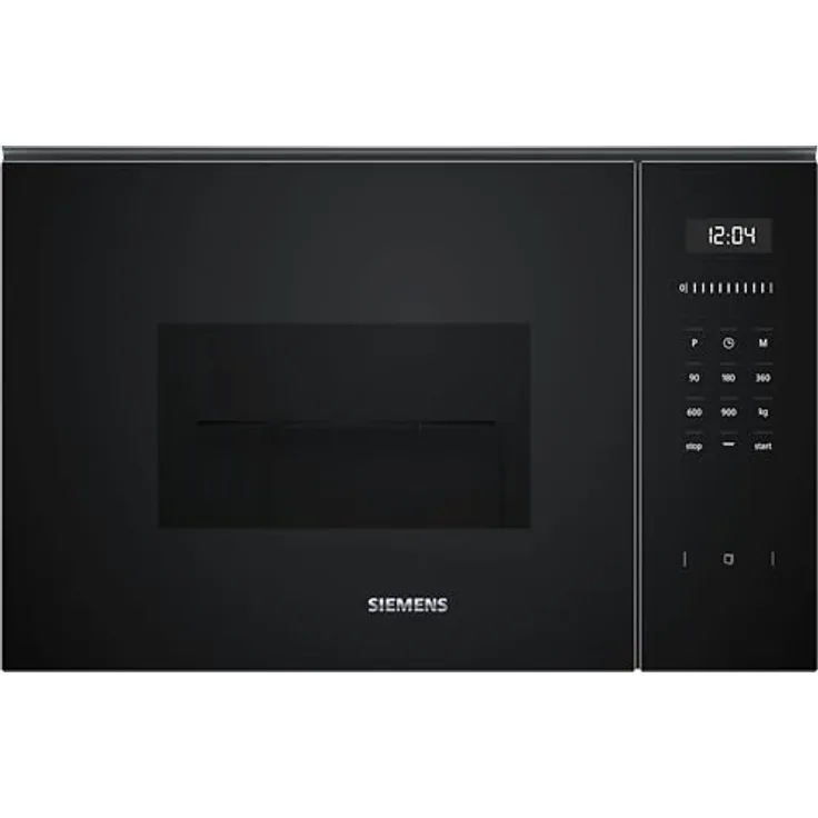 SIEMENS BE555LMB1 iQ500, Einbau-Mikrowelle mit Grillfunktion, 59 x 38 cm, 900 W, 25 L Garraum Edelstahl, Hydrolytische Reinigungshilfe, cookControl 8 Automatikrogramme, Schwarz
