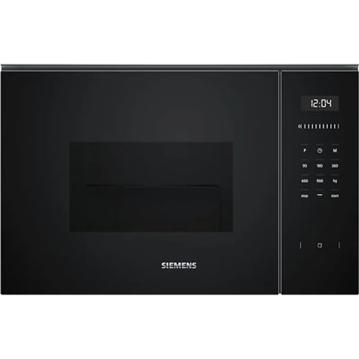 SIEMENS BE555LMB1 iQ500, Einbau-Mikrowelle mit Grillfunktion, 59 x 38 cm, 900 W, 25 L Garraum Edelstahl, Hydrolytische Reinigungshilfe, cookControl 8 Automatikrogramme, Schwarz – Bild 1