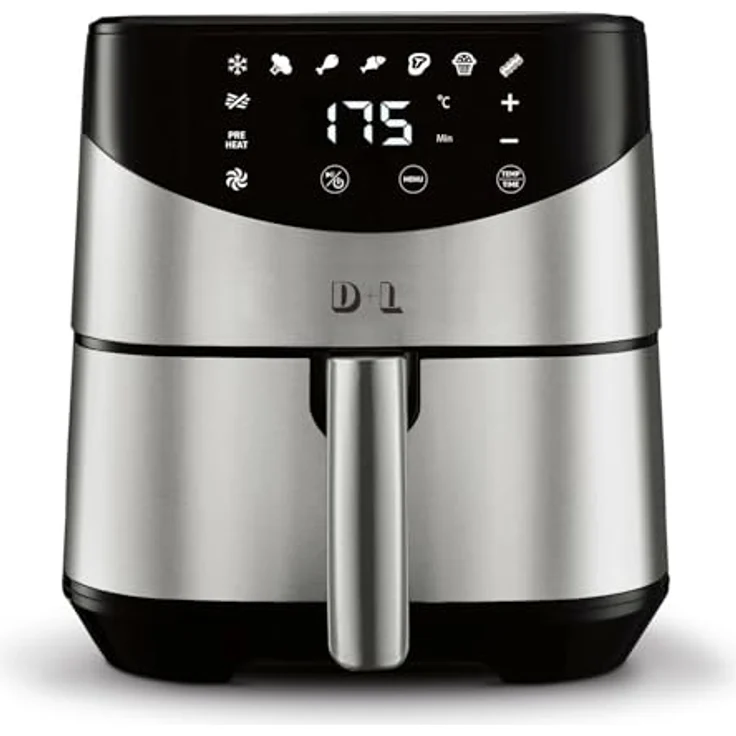 Apex Heißluftfritteuse XL Edelstahl 1700W mit 8 voreingestellten Backprogrammen – Bild 3