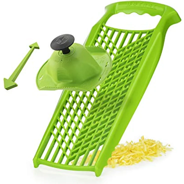 Börner Reibe PowerLine (Fein & Grob) • Küchenreibe für Gemüse, Obst und Käse • Gemüsereibe beidseitig verwendbar • Gemüsehobel • Käsereibe • Küchenhobel (Grün) – Bild 5