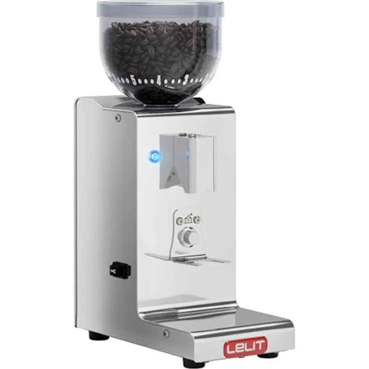Lelit Fred PL044MMT Kaffeemühle mit automatischer Dosierung für 1 2 Tassen-Edelstahl-Gehäuse-Mikro-regulierung des Mahlens, Stainless Steel, silber – Bild 3
