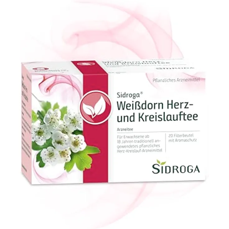 Sidroga Weißdorn Herz- und Kreislauftee, 20 Filterbeutel à 1,5 g für das Herz-Kreislauf-System