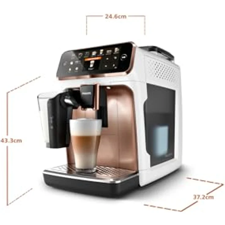 Philips Kaffeevollautomat EP5443/70 5400 Series, 12 Kaffeespezialitäten, Chromdesign, mit LatteGo-Milchsystem und TFT-Display – Bild 5