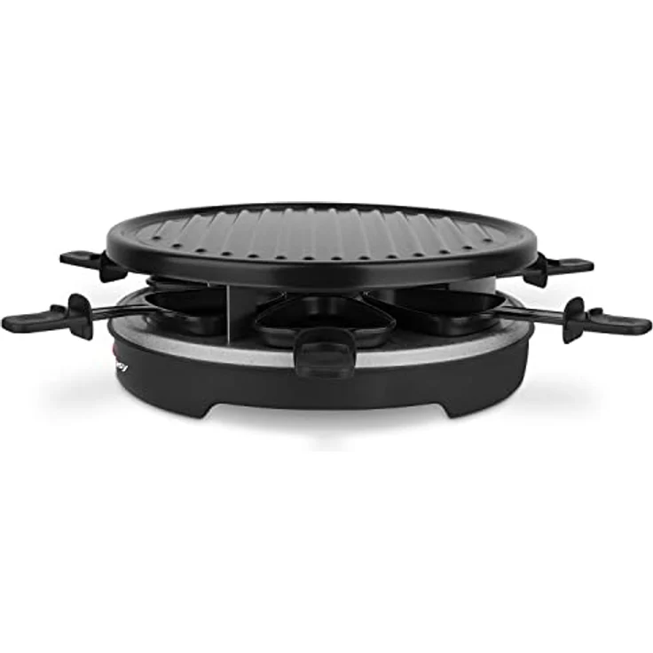 Raclette & Grill für 6 Personen Luga60 Wëasy, abnehmbare Grillplatte, leicht zu reinigen, 6 Pfannen mit Antihaftbeschichtung, spülmaschinenfest, schwarz, 900 W – Bild 3