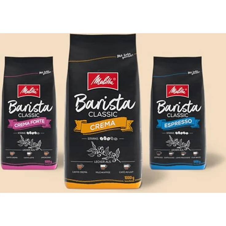 Melitta Ganze Kaffeebohnen, kräftig und vollmundig, Stärke 4, Barista Crema Forte, 1kg – Bild 3