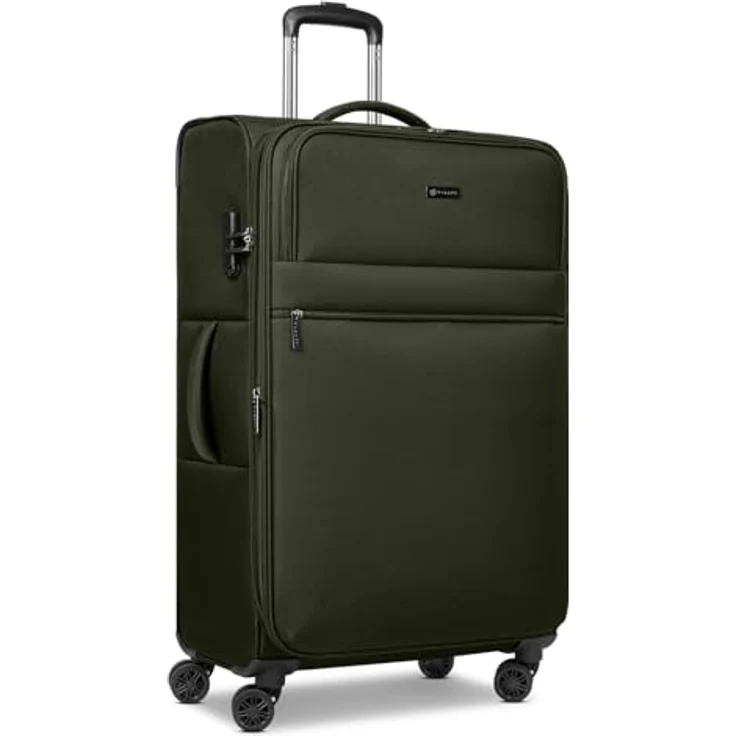 BUGATTI Valencia Soft, XL Check-in Koffer aus flexiblem Polyester, erweiterbar, 89L, 46.5 x 28.5 x 75cm, für Damen & Herren, mit Doppelrollen, leichter Trolley – Bild 1