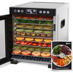 Balter Dörrautomat DA-109, Edelstahl Dörrgerät mit 10 Fächern, 700W, 8400 cm² Dörrfläche, 35°- 75 °C, Timer bis 48 Std, Warmhaltefunktion, inkl. Rezeptbuch