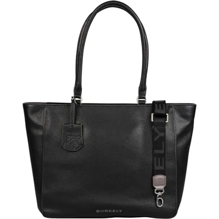 Burkely Always Alyx Shopper Tasche, Leder 49 cm mit Laptopfach, schwarz