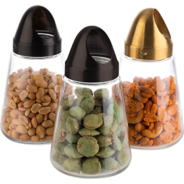 Assheuer + Pott APS 40516 Snackspender NOTOUCH, 350 ml, Glasbehälter mit Edelstahl-Schraubdeckel im Gold-Look – Bild 4