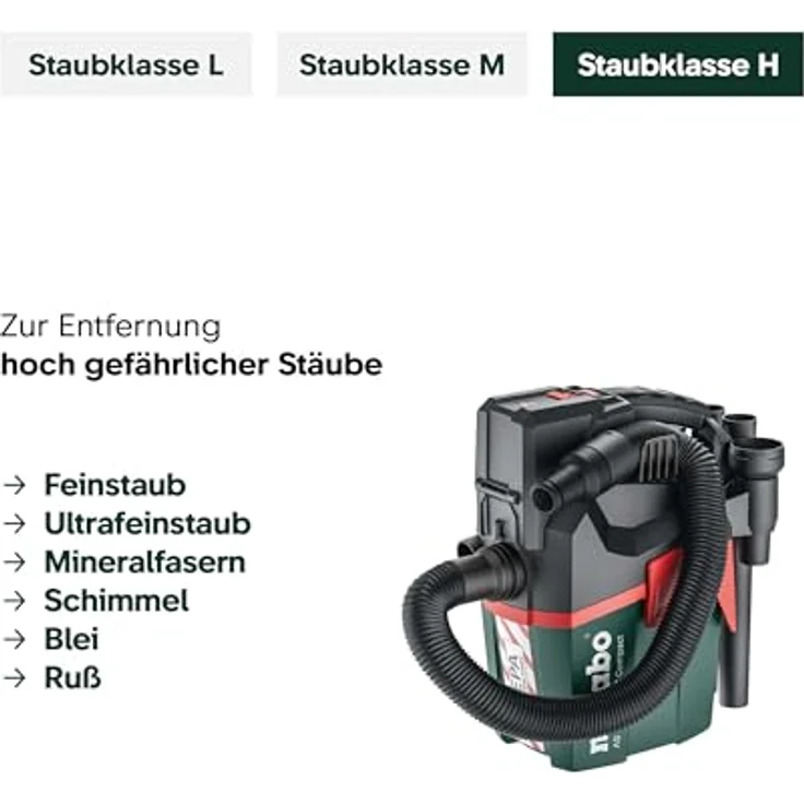 metabo Nass-Trocken-Sauger, Akku-Sauger ohne Akku – Bild 7