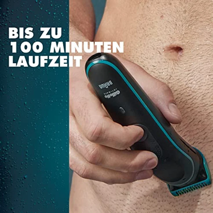 Braun Gillette INTIMATE Trimmer i5, Elektrorasierer für den Intimbereich mit SkinFirst-Technologie, kabellos und wasserdicht, Schwarz – Bild 2