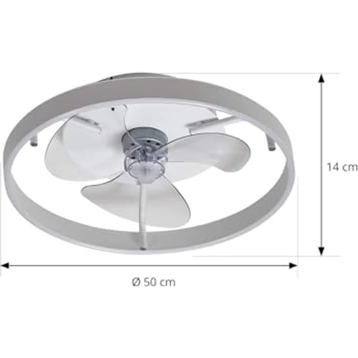 Lindby Momitu, Deckenventilator mit dimmbarer LED-Lampe, Fernbedienung, Aluminium, Ø 50 cm, weiß, für Wohnzimmer & Esszimmer – Bild 5