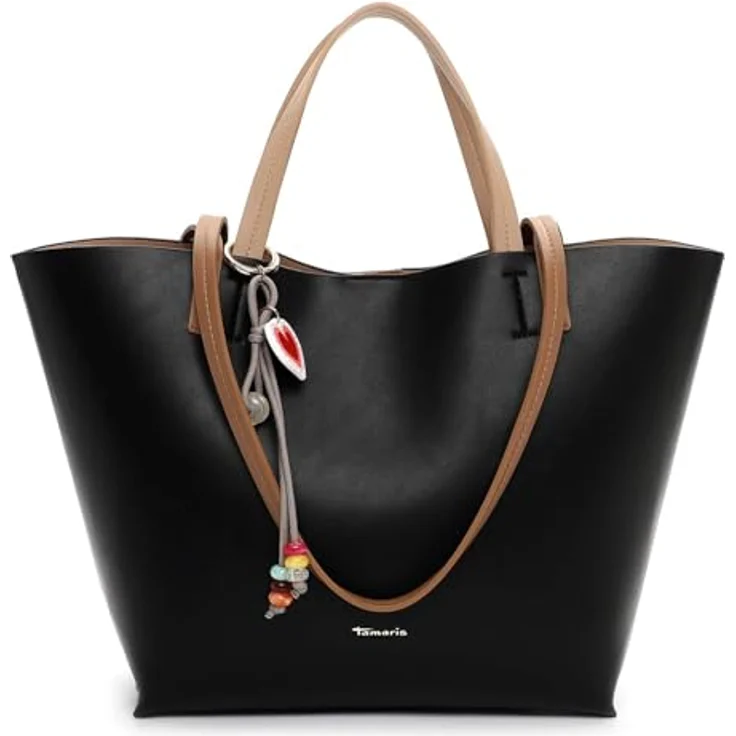 Tamaris Keshia Shopper Tasche, 48 cm, schwarz, 100% Polyurethan – Bild 2