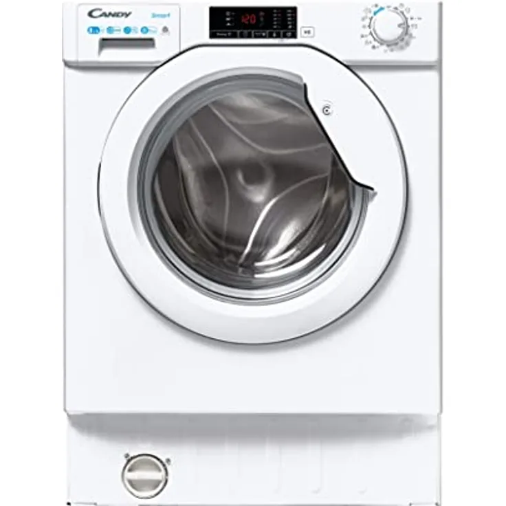 Candy CBD 485D1E/1-S Waschtrockner Integriert Frontlader Weiß E, Waschtrockner, Weiss