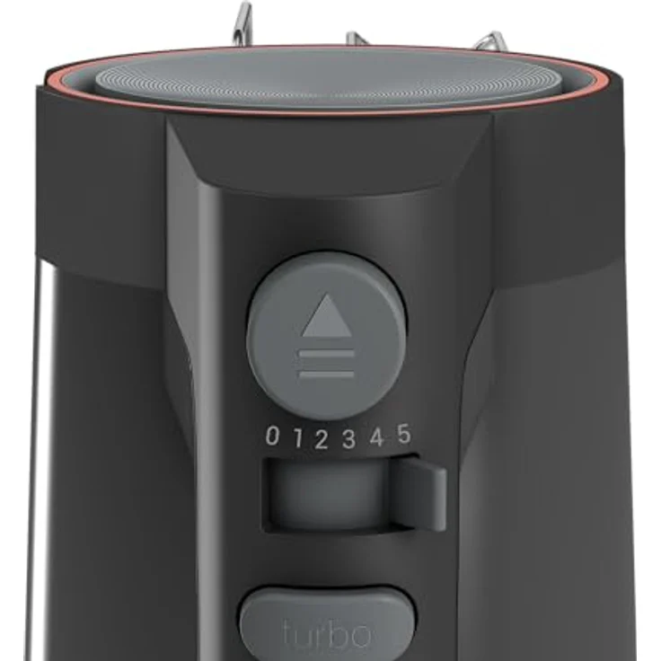 Grundig HM 5320 Handmixer, 425 W, 5 Geschwindigkeitsstufen + Turbostufe, Edelstahl-Aufsätze, spülmaschinengeeignet, grau/terracotta – Bild 4