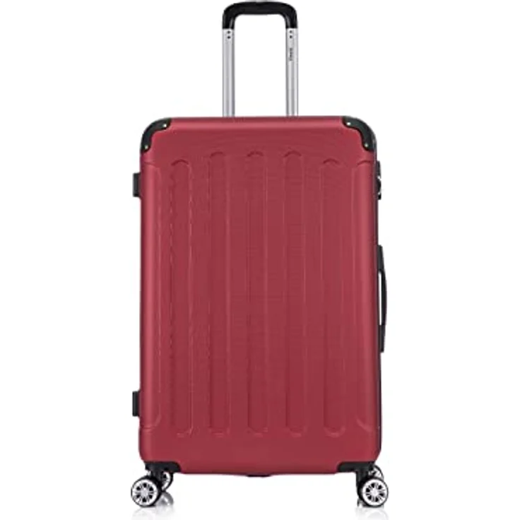 Flexot Flex-2045 Koffer (XL, Rubin Rot) Zwillingsrollen Reisekoffer Trolley Hartschale – Bild 5
