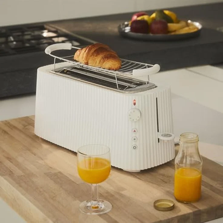 Alessi Plissé MDL15 GR - Langer Doppelfach-Toaster, 1700 W, Grün, mit Brötchenaufsatz aus Edelstahl 18/10 – Bild 5