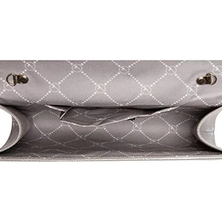 Tamaris Clutch Amalia, geräumige Umhängetasche mit Magnetverschluss und abnehmbarer Kette, Silber – Bild 5