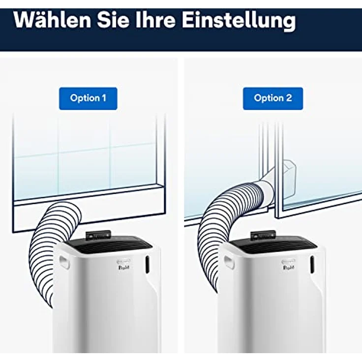 De'Longhi Pinguino PAC EM93 Silent, mobile Klimaanlage für Räume bis 90 m³, 10.500 BTU/h, 2,6 kW, Entfeuchtungsfunktion, Energieklasse A, 24h-Timer, Weiß – Bild 5