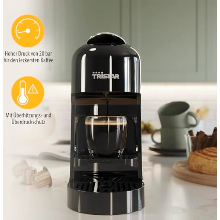 Tristar CM-2302 Kaffeebereiter, 0,8 L, 1400 W, Hochdruckpumpe mit 20 bar, kompatibel mit Nespresso-Kapseln – Bild 5